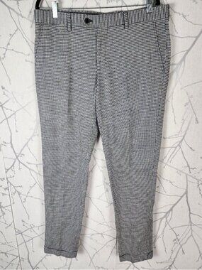 Spada Roma Houndstooth Woven Mid Rise Slim Fit Trousers